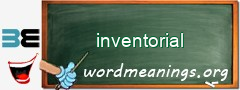 WordMeaning blackboard for inventorial